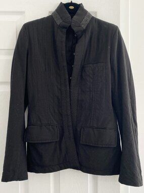 Haider Ackermann Hook-Front Black Jacket, size 40 (fits US 6)